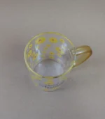 لیوان دسته دار شیشه ای طرح گل زرد - Image 3