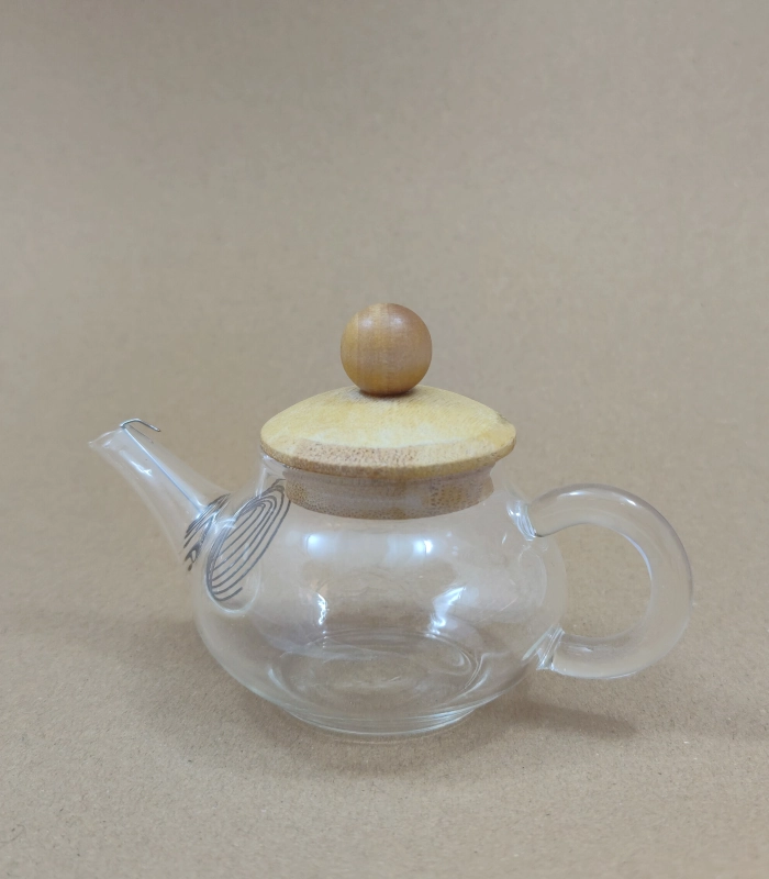 قوری زعفران پیرکس درب بامبو - فراکالا - Pyrex saffron teapot with bamboo lid