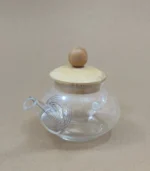 قوری زعفران پیرکس درب بامبو - فراکالا - Pyrex saffron teapot with bamboo lid