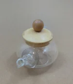 قوری زعفران پیرکس درب بامبو - فراکالا - Pyrex saffron teapot with bamboo lid