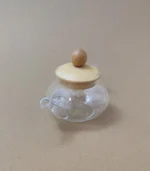 قوری زعفران پیرکس درب بامبو - فراکالا - Pyrex saffron teapot with bamboo lid