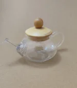 قوری زعفران پیرکس درب بامبو - فراکالا - Pyrex saffron teapot with bamboo lid