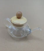 قوری زعفران پیرکس درب بامبو - فراکالا - Pyrex saffron teapot with bamboo lid