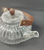 قوری پیرکس طرح کدویی دسته بامبو 800ml - فراکالا - Pyrex teapot, pumpkin design, bamboo handle, 800ml