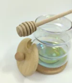 ظرف عسل خوری پیرکس درب بامبو برند فراکالا - FaraKala Pyrex Honey Jar Bamboo Lid