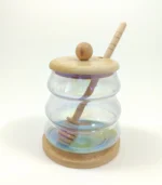 ظرف عسل خوری پیرکس درب بامبو برند فراکالا - FaraKala Pyrex Honey Jar Bamboo Lid