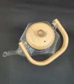 قوری پیرکس شش ضلعی دسته بامبو 1600ml - فراکالا - Pyrex hexagonal teapot with bamboo handle 1600ml