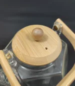 قوری پیرکس شش ضلعی دسته بامبو 1600ml - فراکالا - Pyrex hexagonal teapot with bamboo handle 1600ml