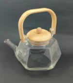 قوری پیرکس شش ضلعی دسته بامبو 1600ml - فراکالا - Pyrex hexagonal teapot with bamboo handle 1600ml