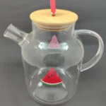 قوری پیرکس لوله کوتاه طرح میوه 1800 میلی لیتر - فراکالا - Short tube teapot, fruit design, 1800 ml