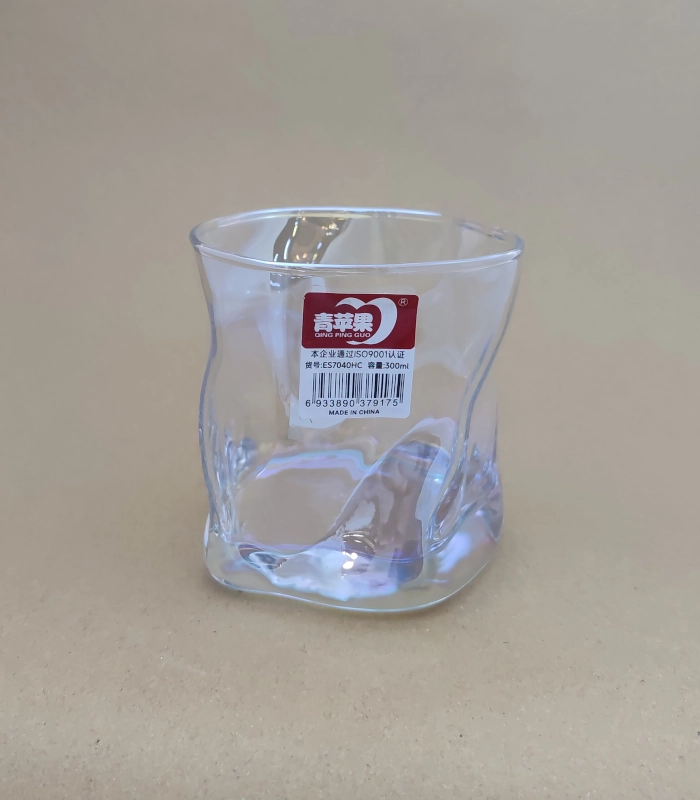 لیوان شیشه ای دفرمه طرح هفت رنگ - فراکالا - Deformed glass mug with seven-color design